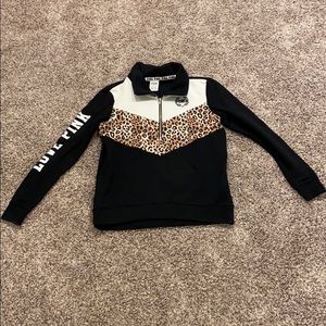 PINK 1/4 zip top and matching bottoms XS